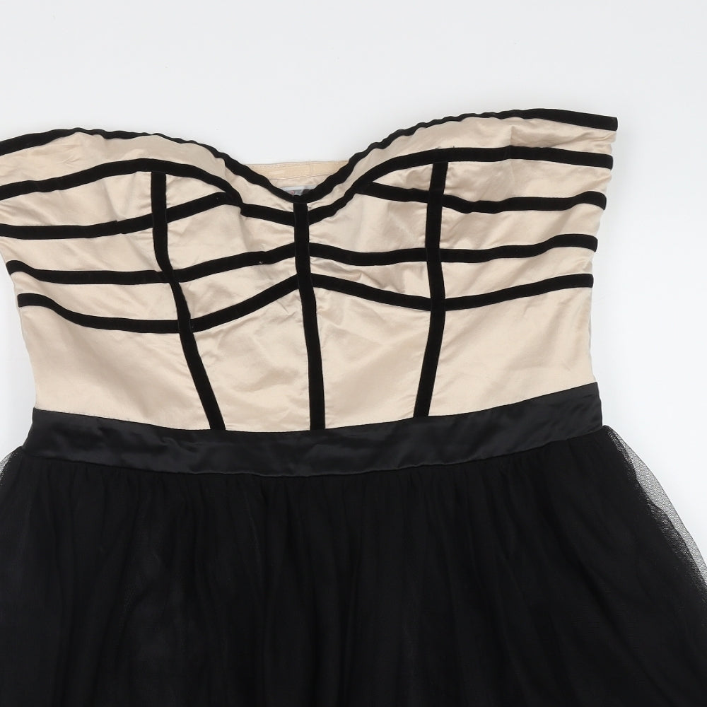 Lipsy Womens Black  Polyester Fit & Flare  Size 16  Sweetheart