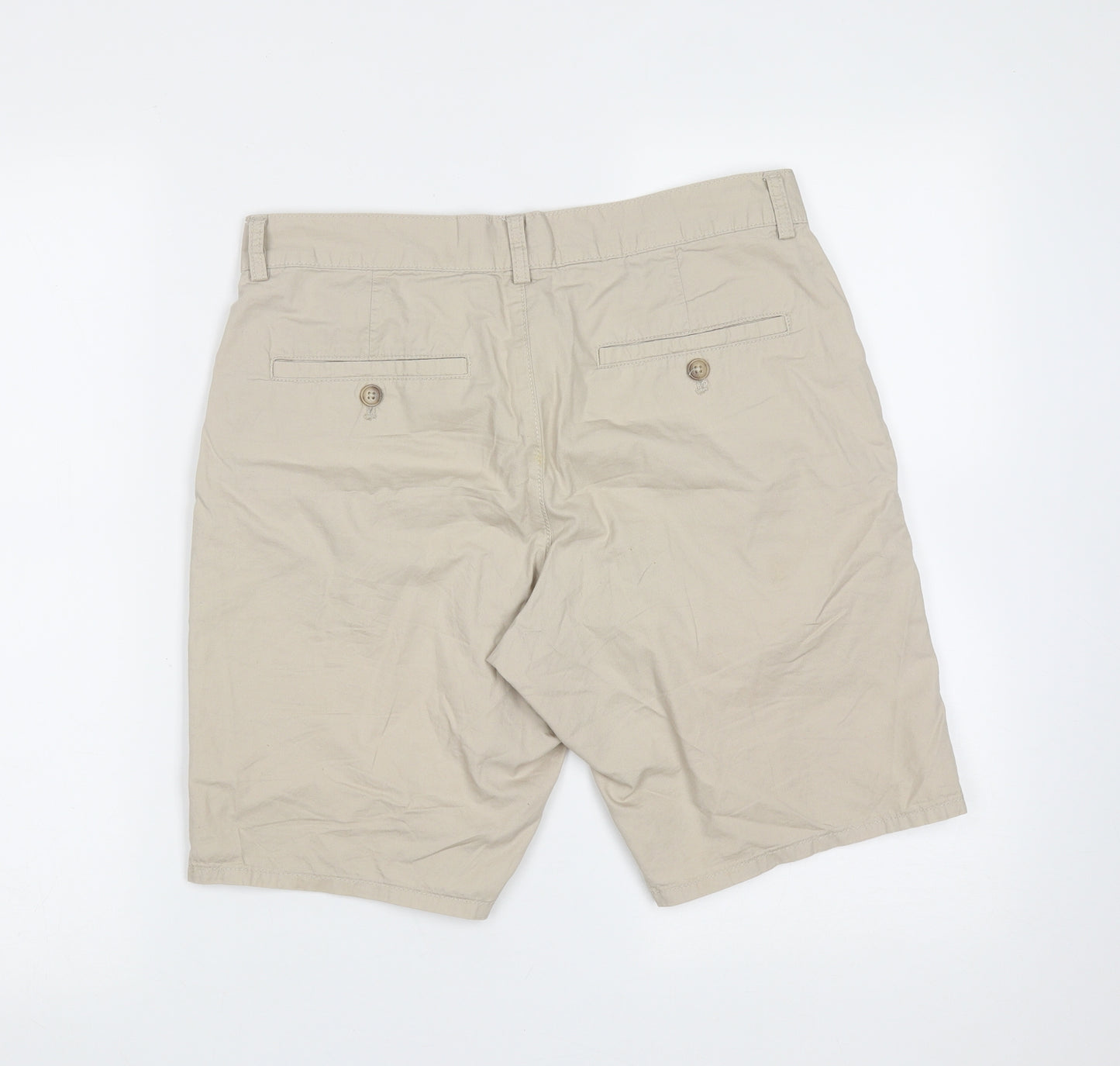 H&M Mens Beige  Cotton Chino Shorts Size 29 in L9 in Regular Zip
