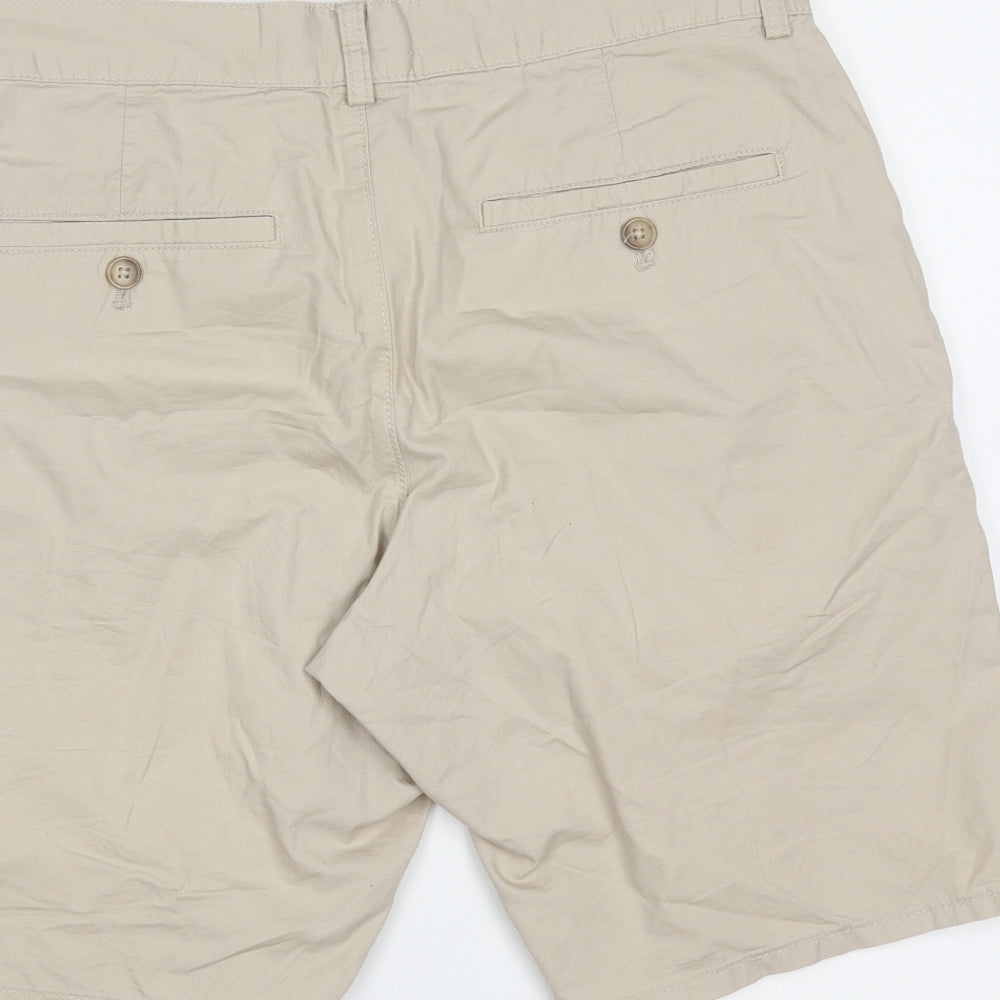 H&M Mens Beige  Cotton Chino Shorts Size 29 in L9 in Regular Zip