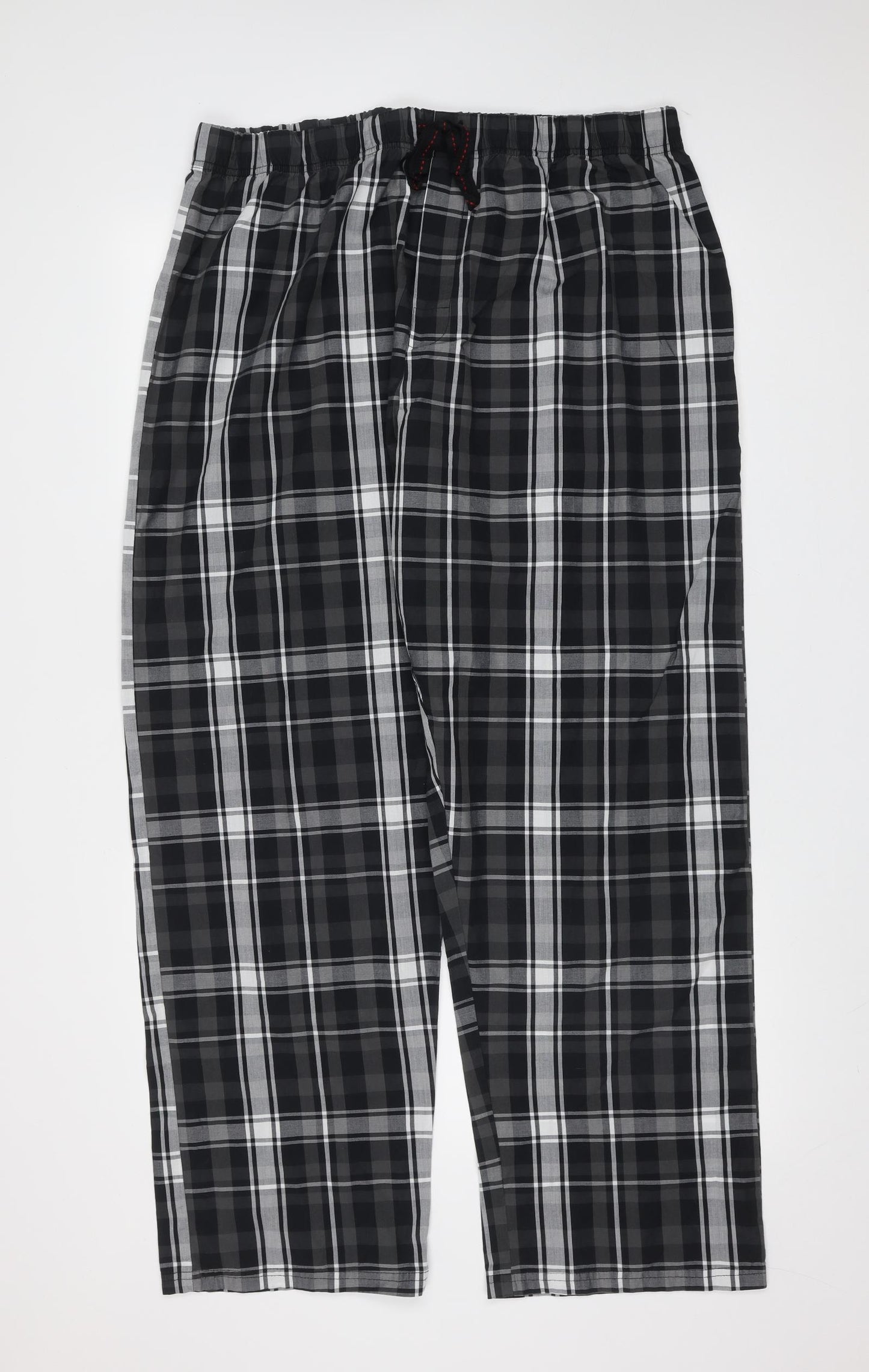 George Mens Black Check Cotton  Pyjama Pants Size XL