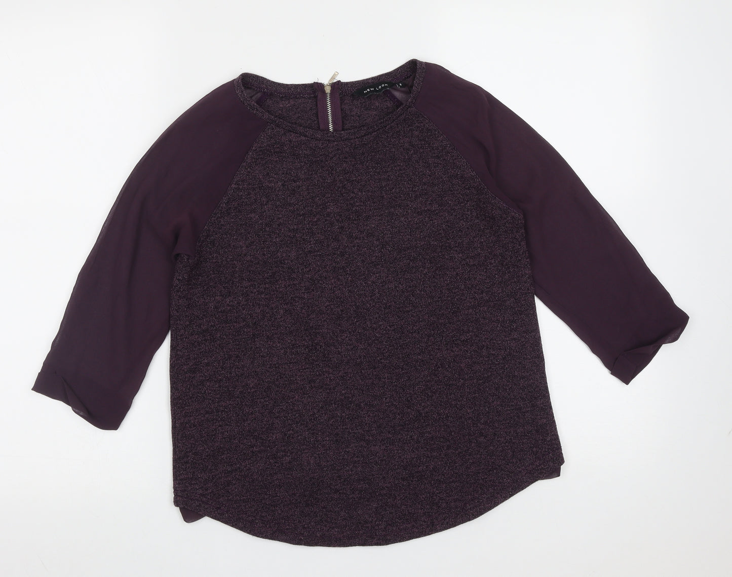 New Look Womens Purple Round Neck  Polyester Pullover Jumper Size 6