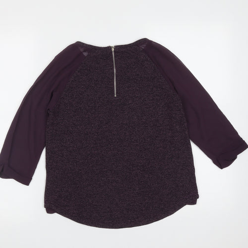 New Look Womens Purple Round Neck  Polyester Pullover Jumper Size 6