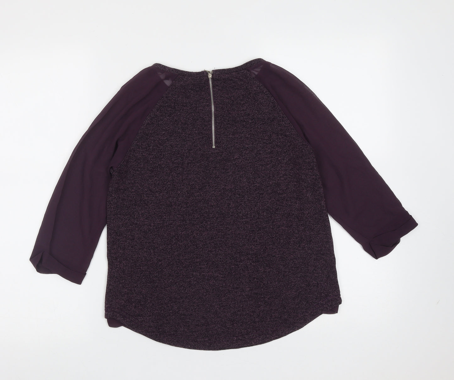 New Look Womens Purple Round Neck  Polyester Pullover Jumper Size 6