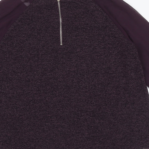 New Look Womens Purple Round Neck  Polyester Pullover Jumper Size 6