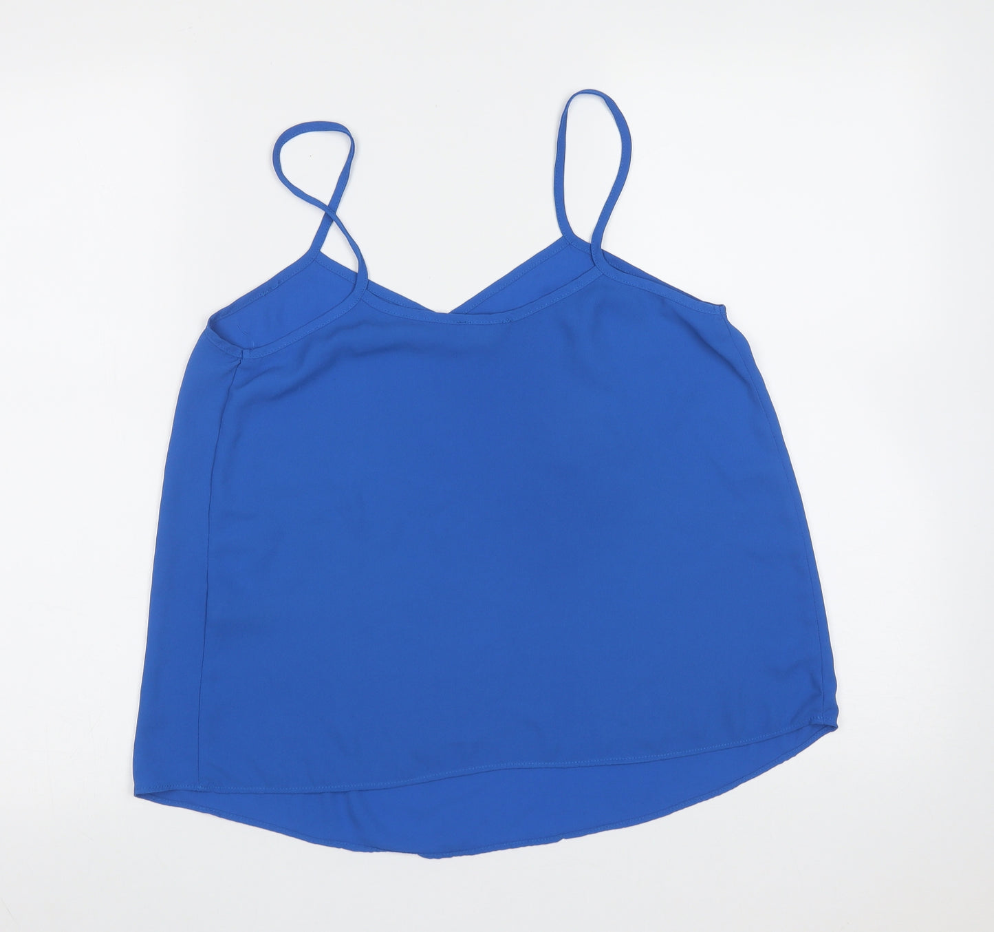 Topshop Womens Blue  Polyester Camisole Blouse Size 10 V-Neck