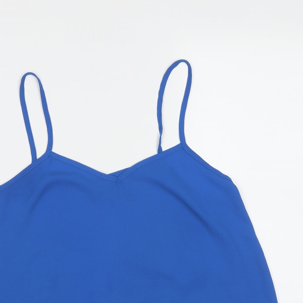 Topshop Womens Blue  Polyester Camisole Blouse Size 10 V-Neck