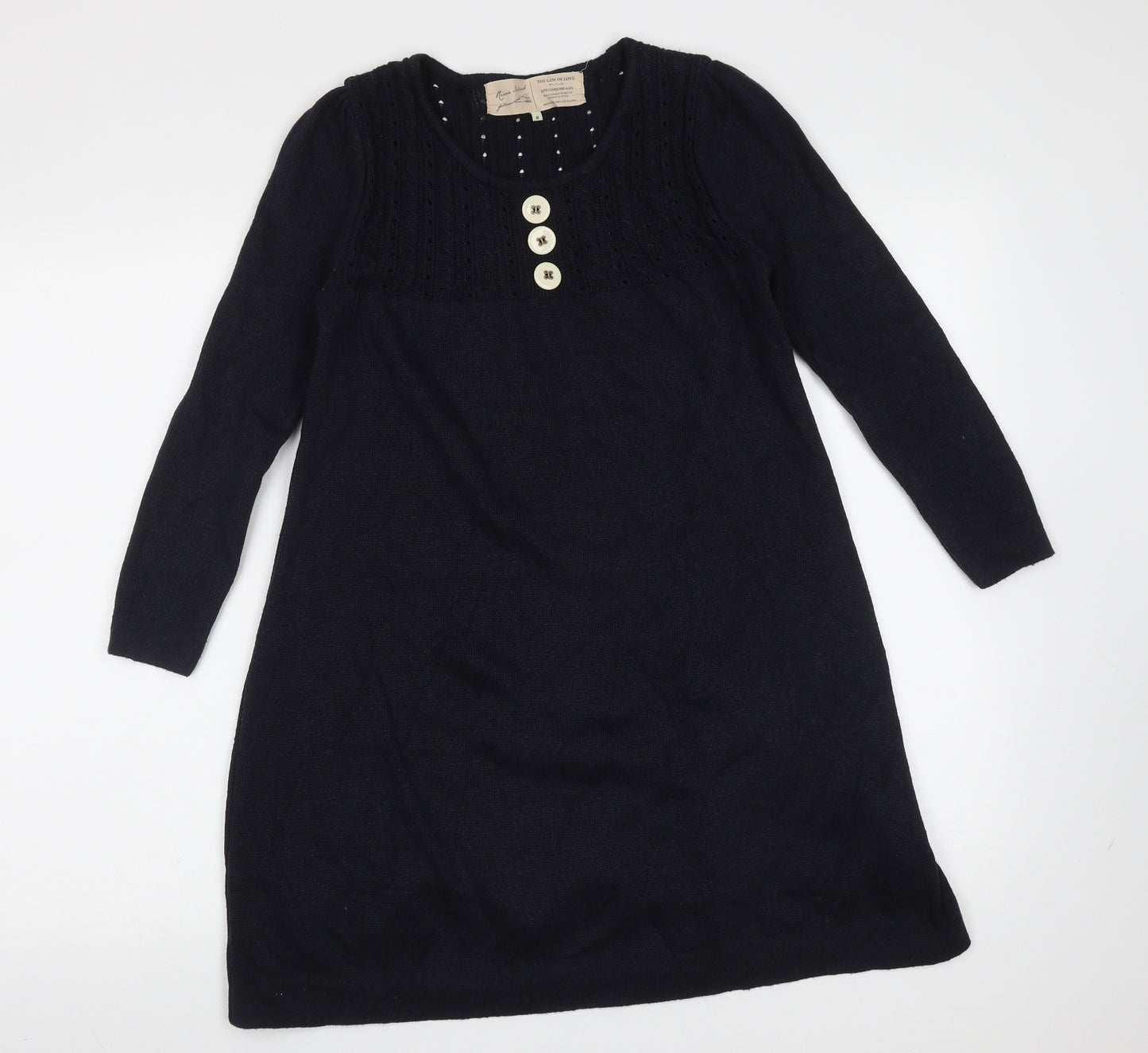 River Island Womens Blue  Acrylic Jumper Dress  Size 8  Round Neck