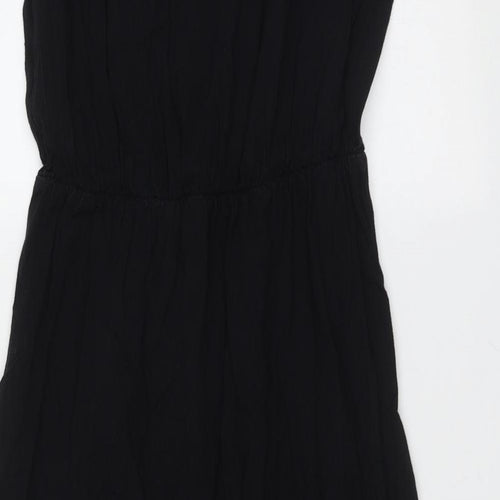 Preworn Womens Black  Polyester Shirt Dress  Size S  V-Neck Button