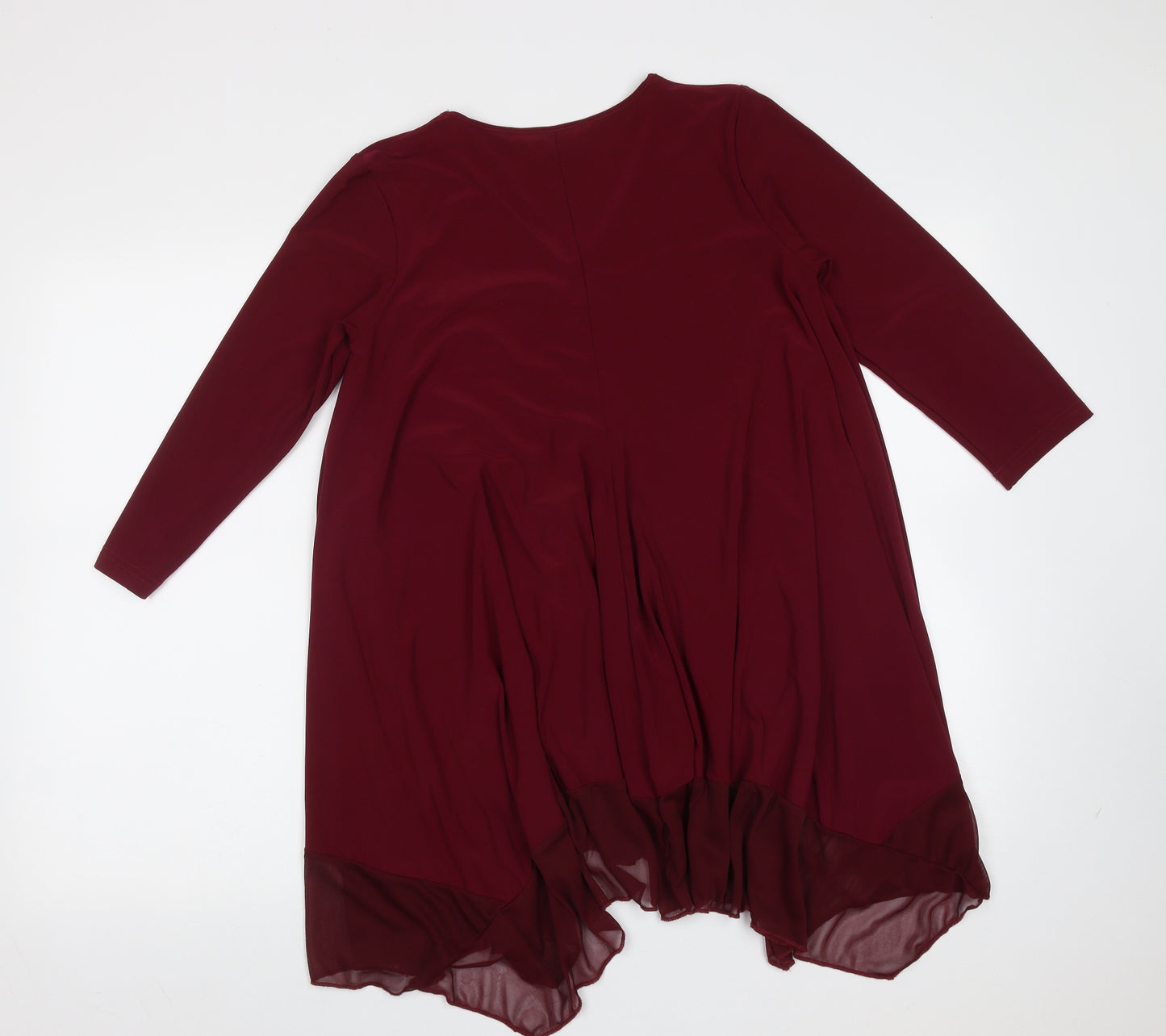 Nina Leonard Womens Purple  Polyester Basic Blouse Size S V-Neck