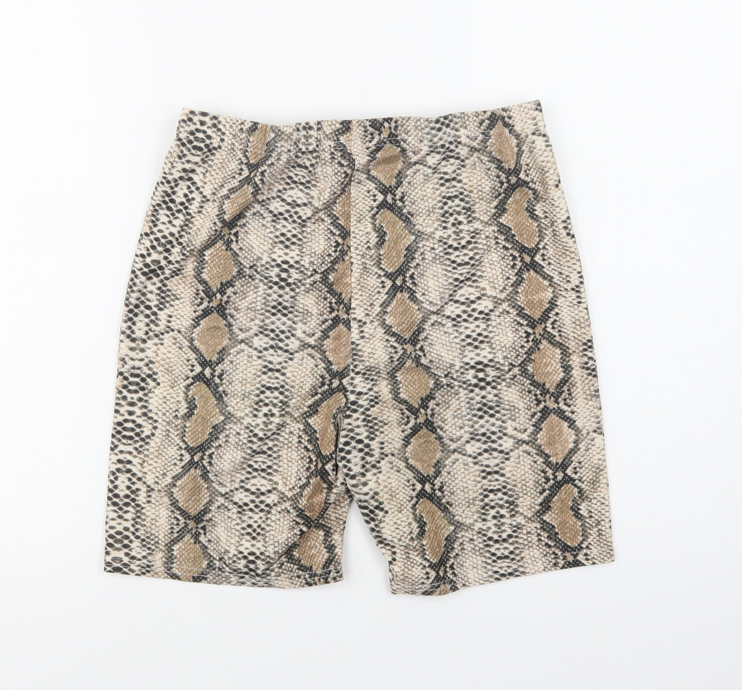 SheIn Womens Beige Animal Print Polyester Compression Shorts Size L L6 in Regular