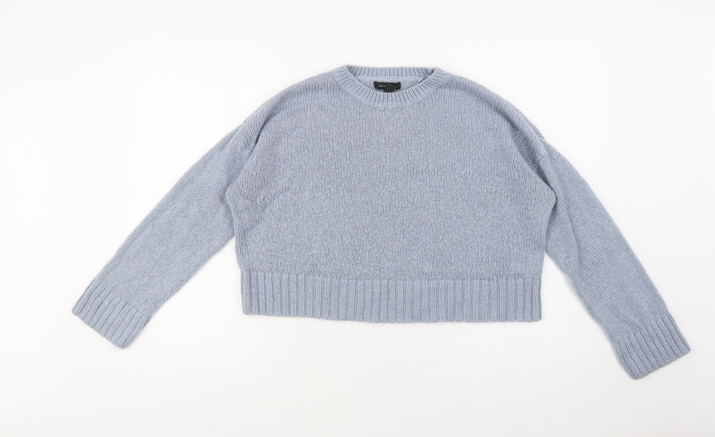 New Look Womens Blue Crew Neck  Acrylic Pullover Jumper Size M
