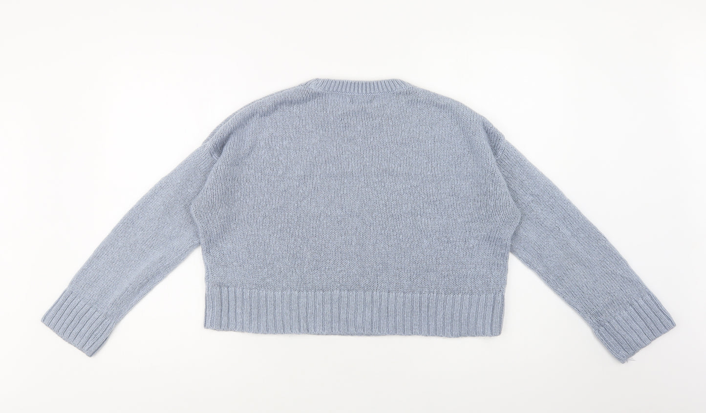 New Look Womens Blue Crew Neck  Acrylic Pullover Jumper Size M