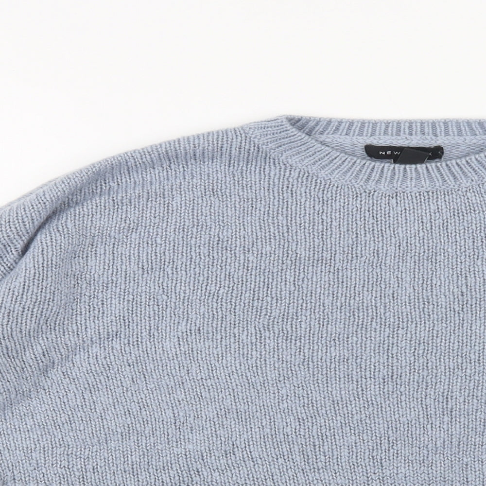 New Look Womens Blue Crew Neck  Acrylic Pullover Jumper Size M