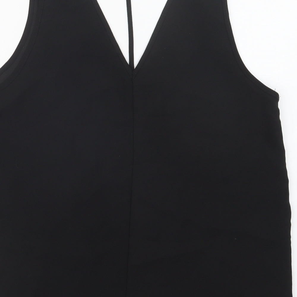 River Island Womens Black  Polyester Basic Blouse Size 12 V-Neck