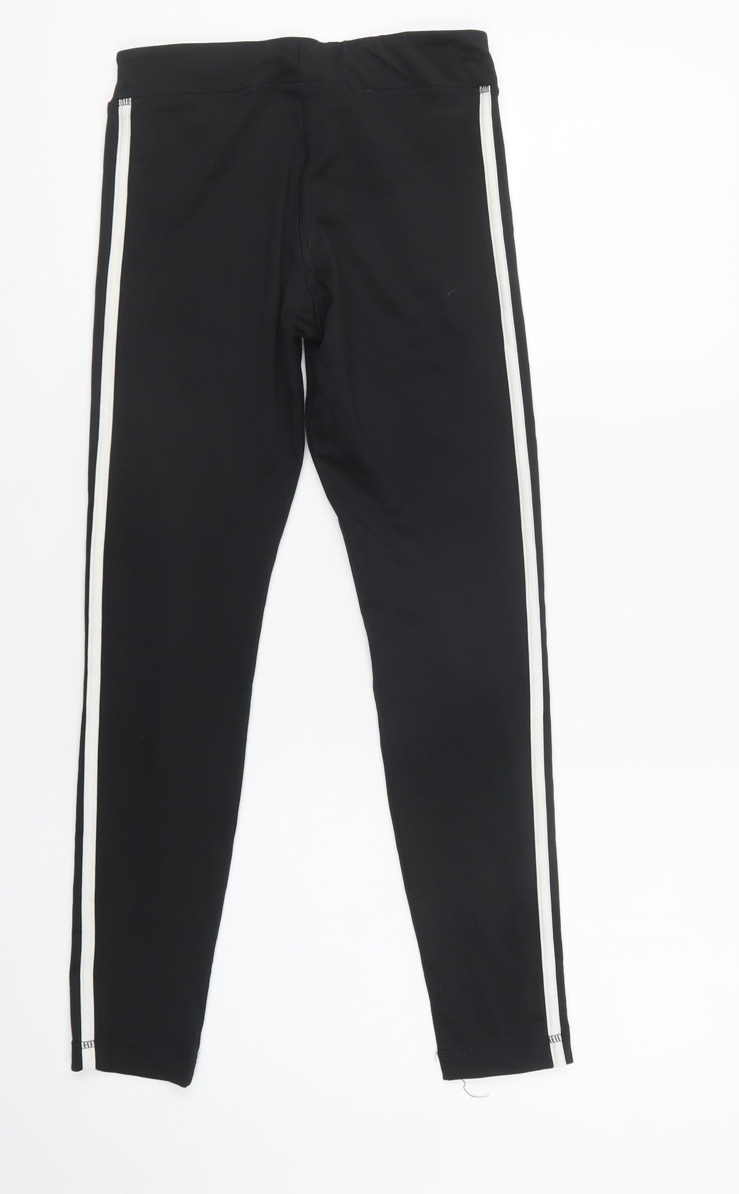 adidas Girls Black Striped Polyester Jegging Trousers Size 11-12 Years  Regular