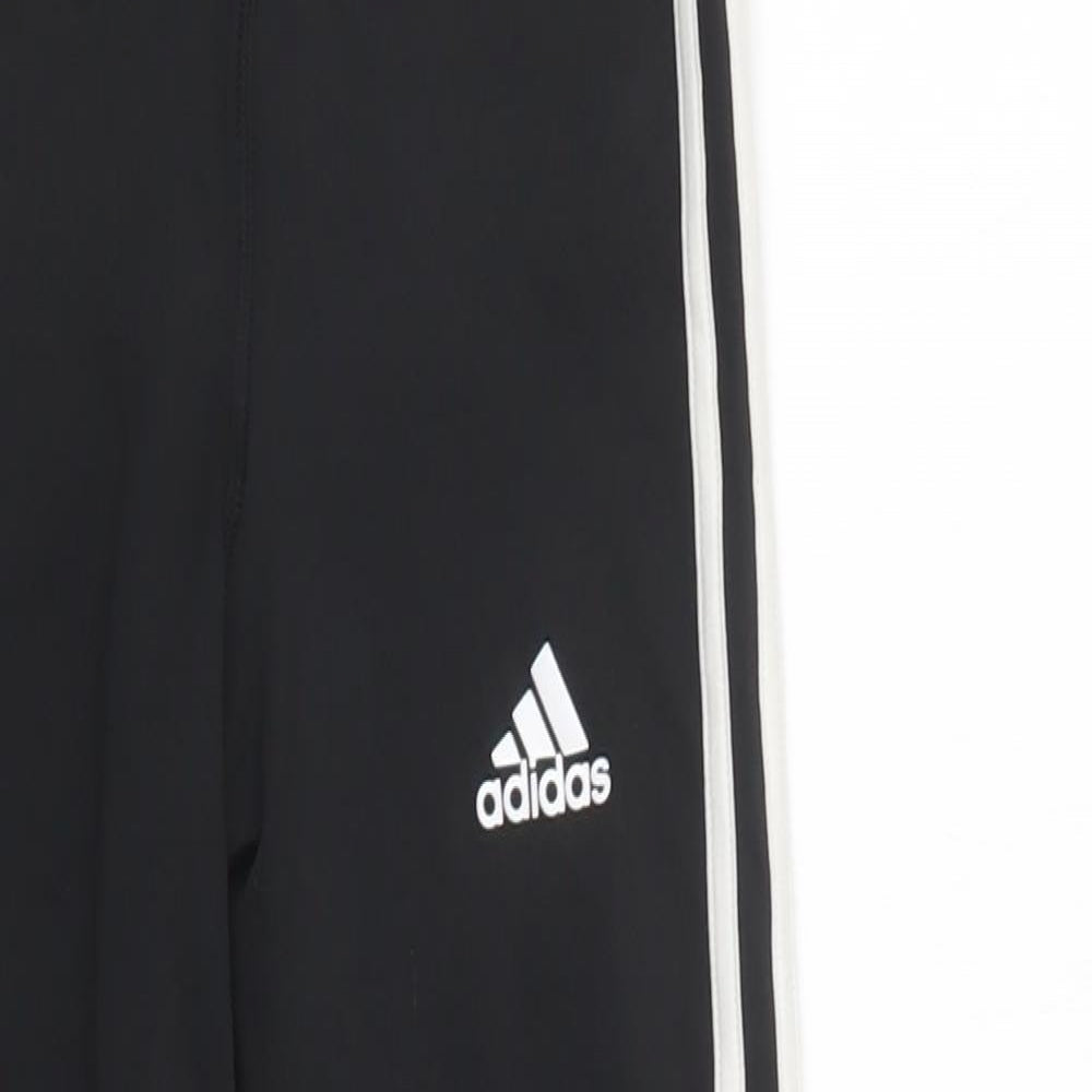 adidas Girls Black Striped Polyester Jegging Trousers Size 11-12 Years  Regular