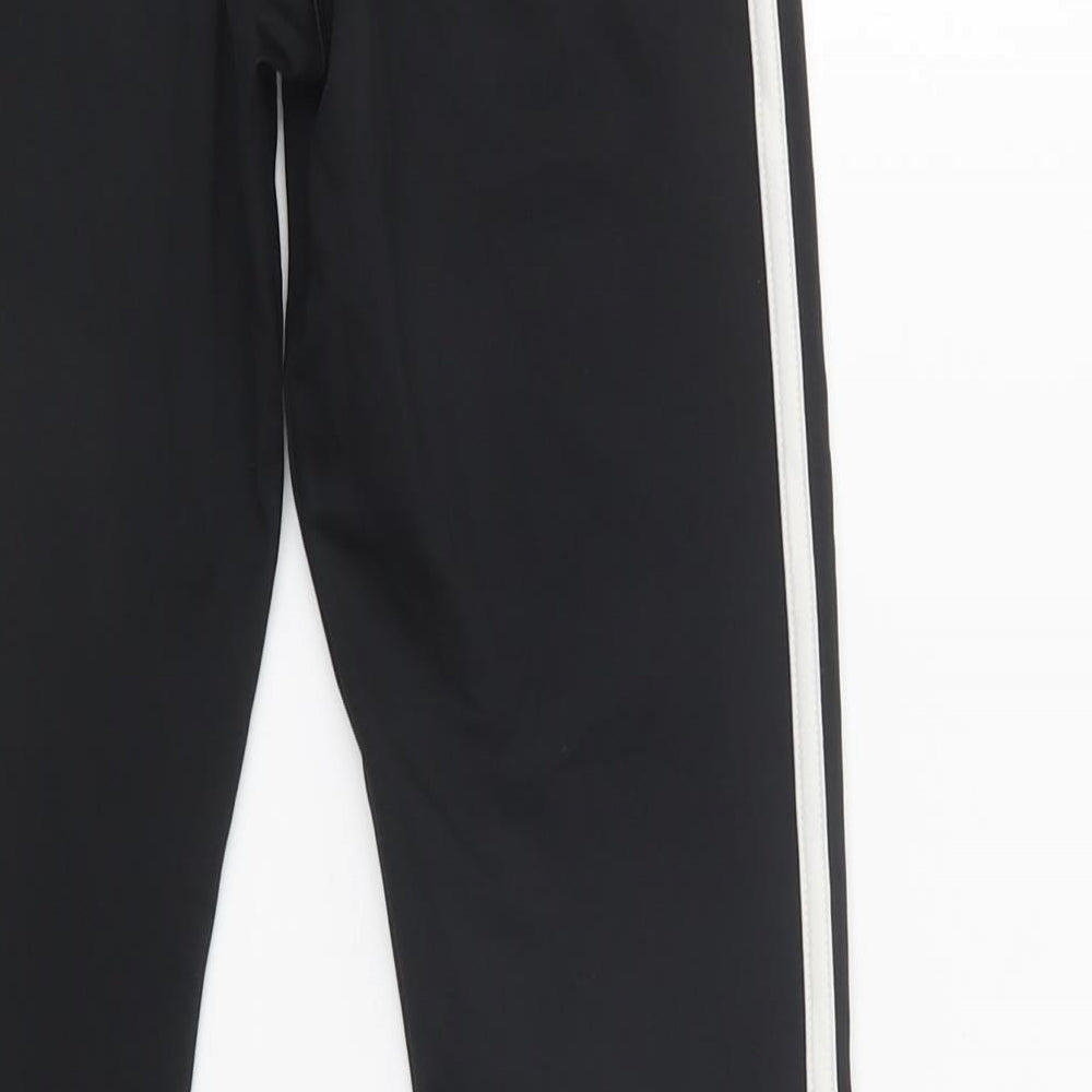 adidas Girls Black Striped Polyester Jegging Trousers Size 11-12 Years  Regular