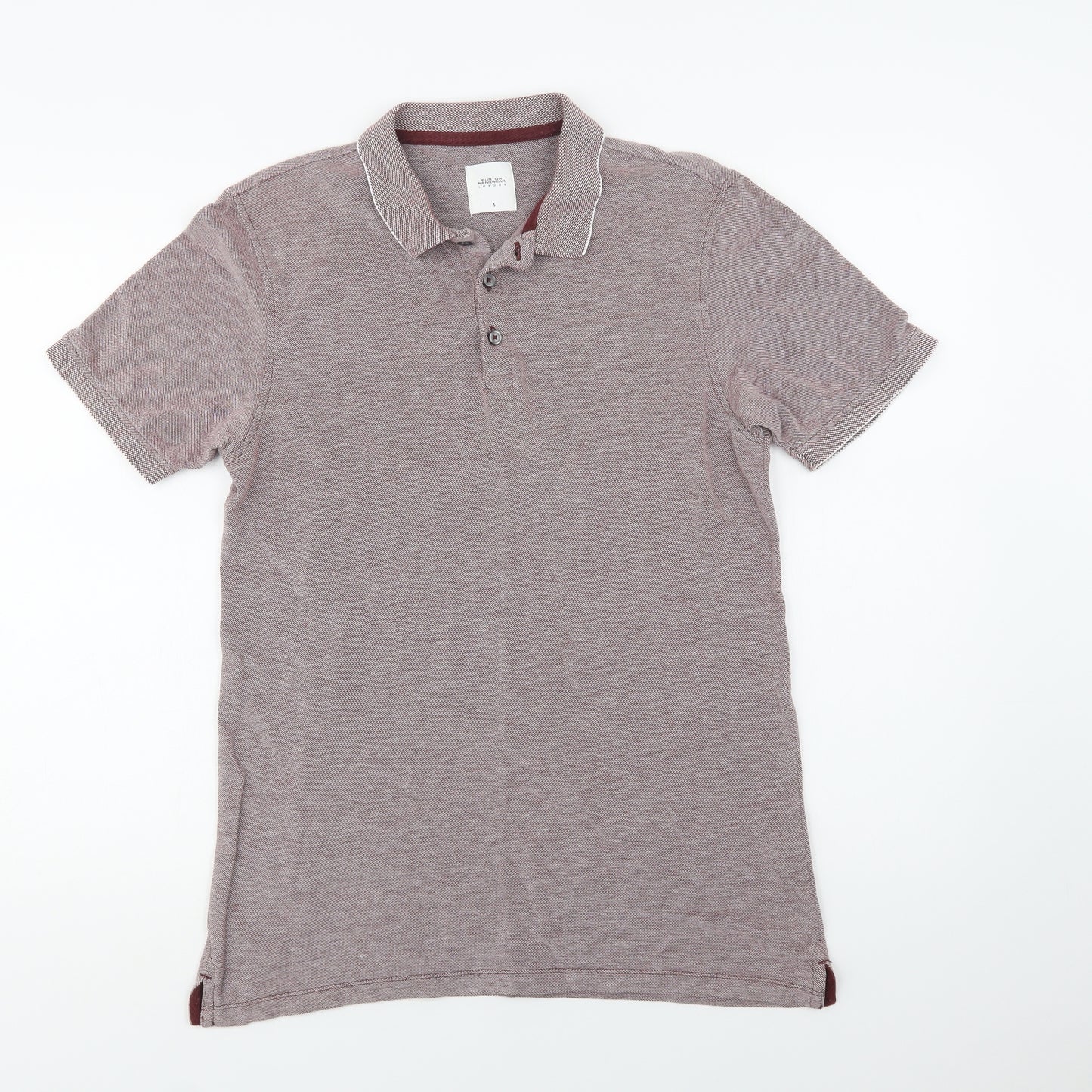 Burton Mens Red  Cotton  Polo Size S Collared Button