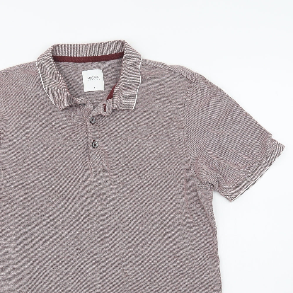 Burton Mens Red  Cotton  Polo Size S Collared Button