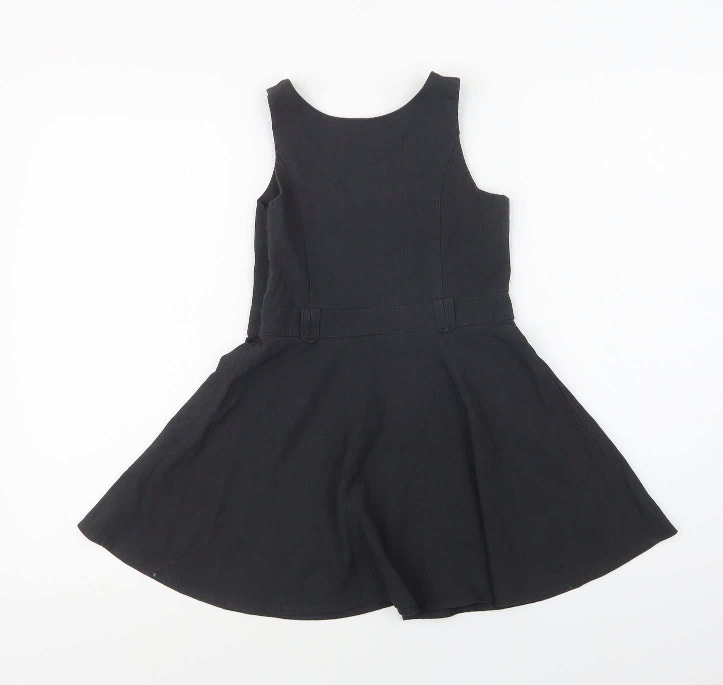 F&F Girls Grey  Polyester Pinafore/Dungaree Dress  Size 5-6 Years  Round Neck Zip - School Wear