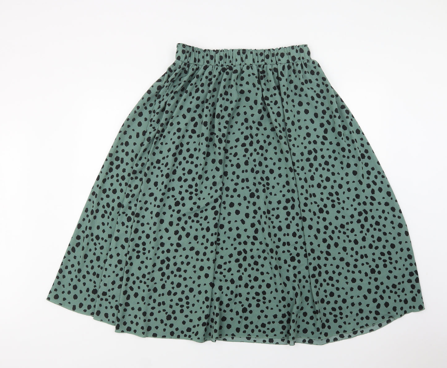 SheIn Womens Green Animal Print Polyester A-Line Skirt Size L