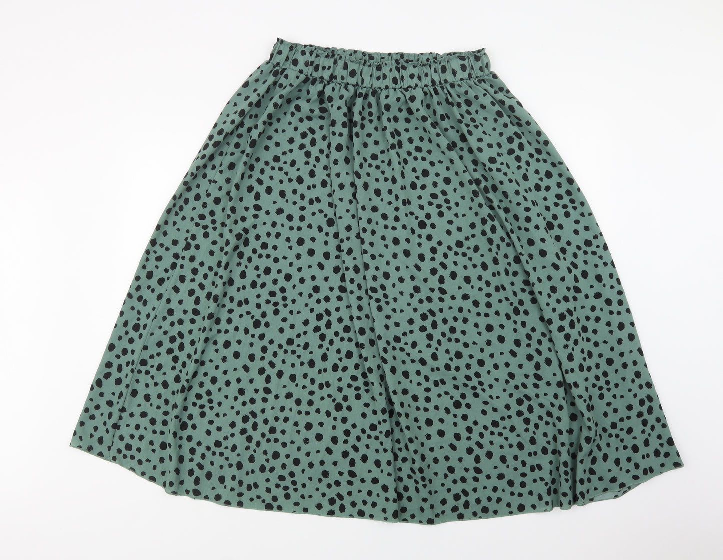 SheIn Womens Green Animal Print Polyester A-Line Skirt Size L