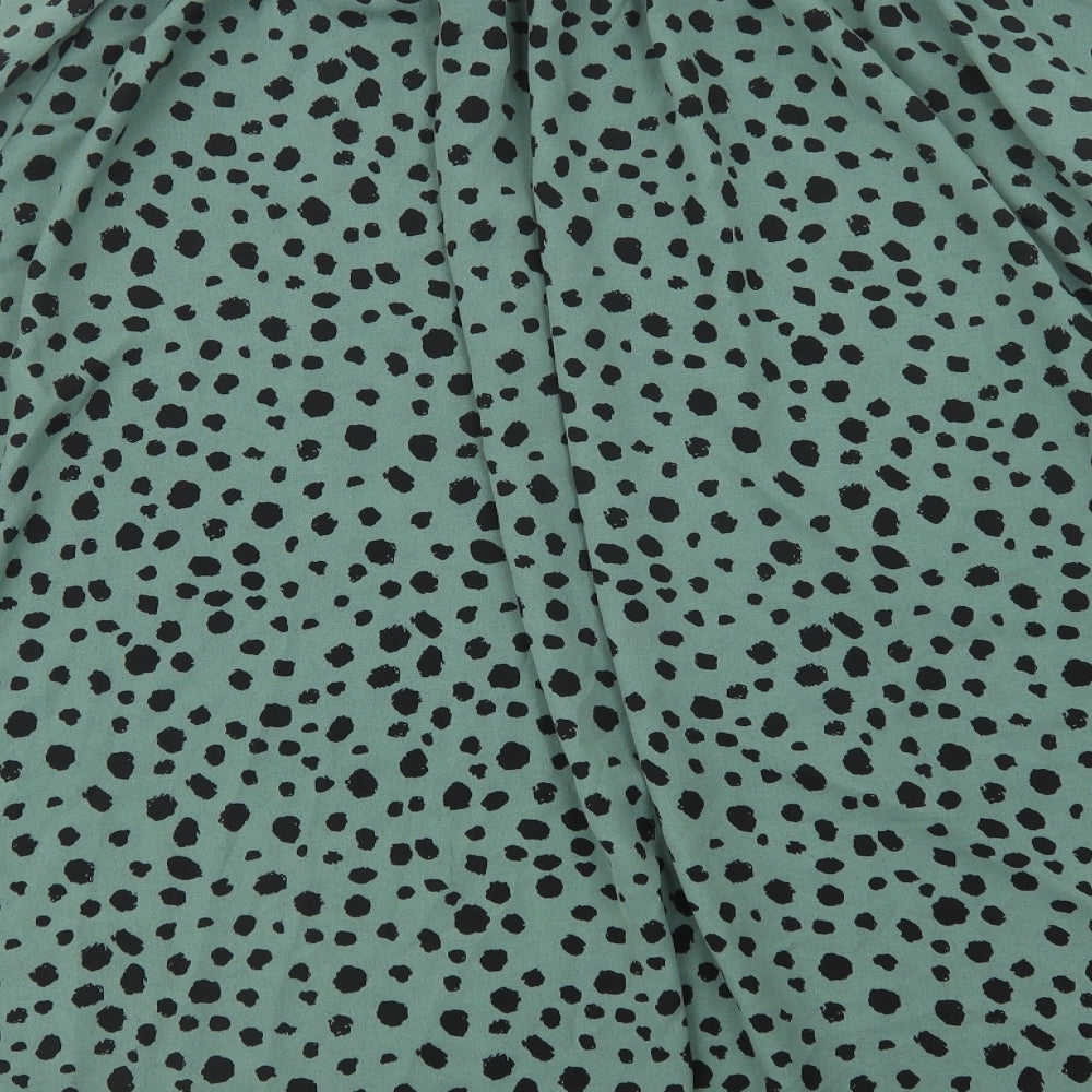 SheIn Womens Green Animal Print Polyester A-Line Skirt Size L