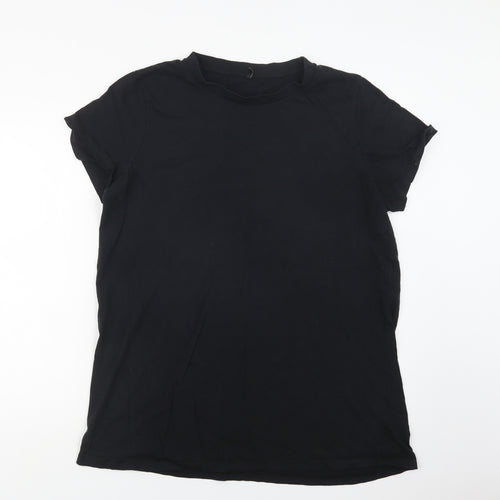 Only Womens Black  Cotton Basic T-Shirt Size XL Crew Neck
