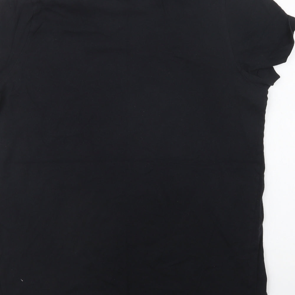 Only Womens Black  Cotton Basic T-Shirt Size XL Crew Neck