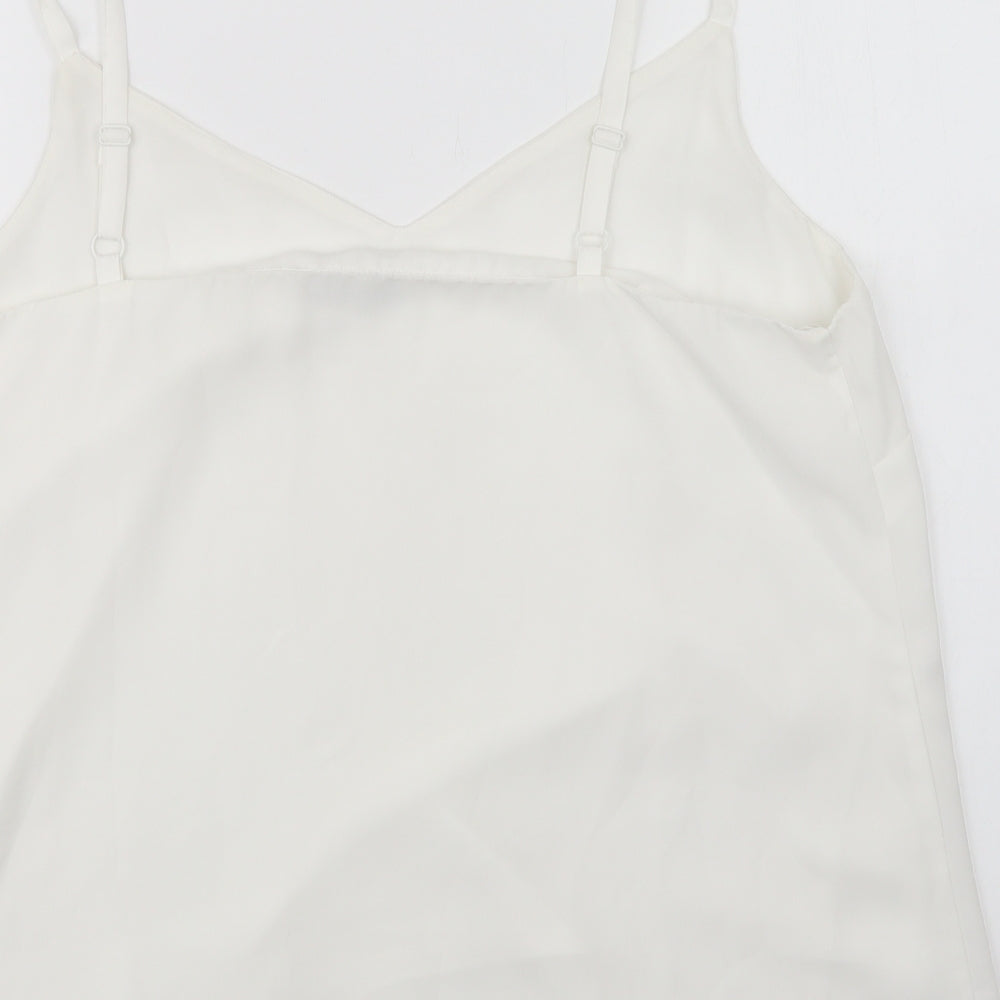 F&F Womens White  Polyester Camisole Blouse Size 18 V-Neck
