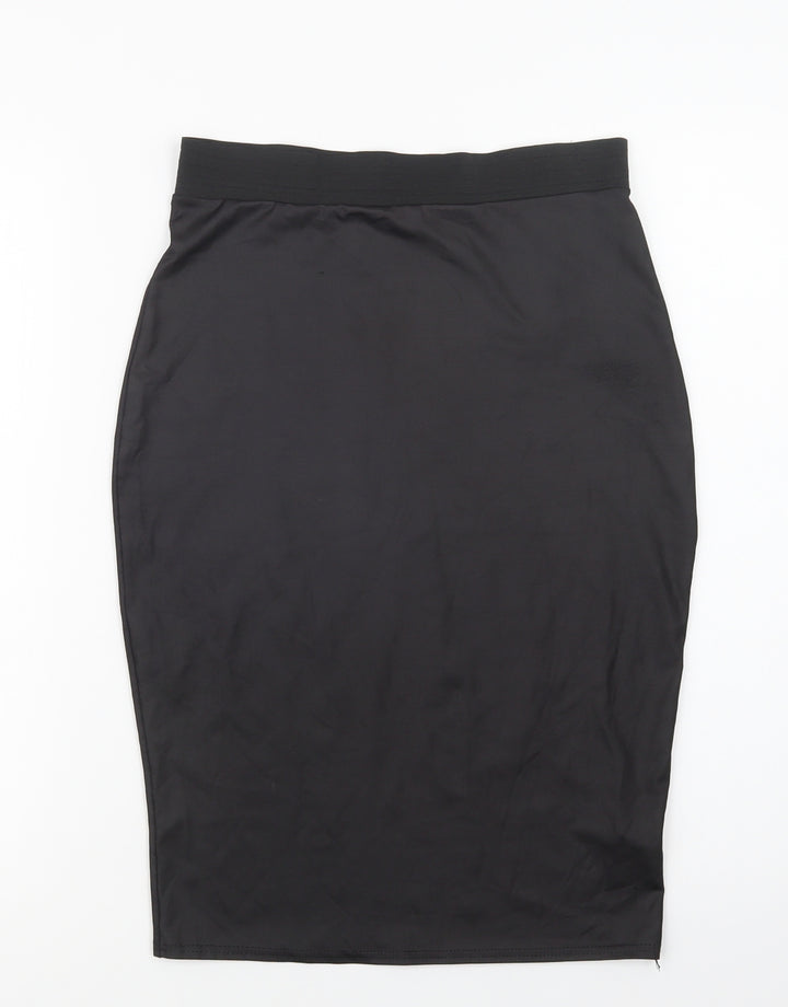 Preworn Womens Black  Polyester Straight & Pencil Skirt Size M