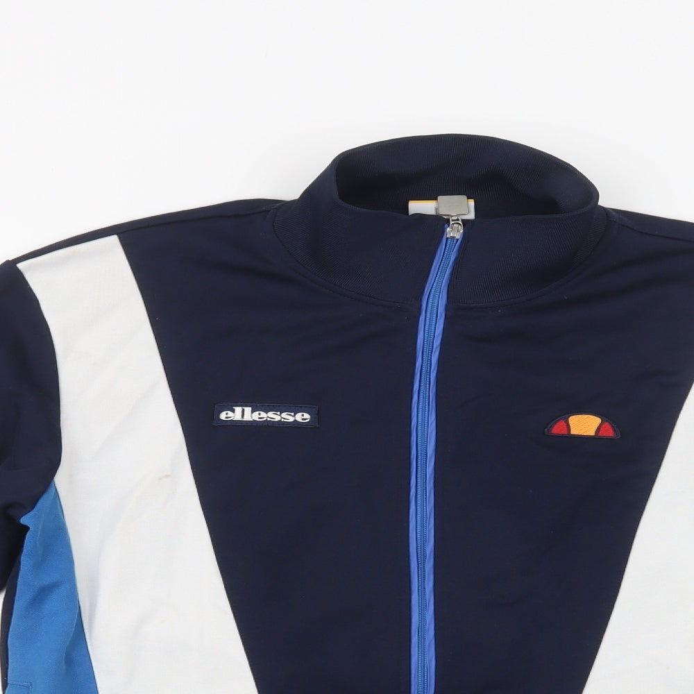 ellesse Mens Blue  Cotton Full Zip Sweatshirt Size M