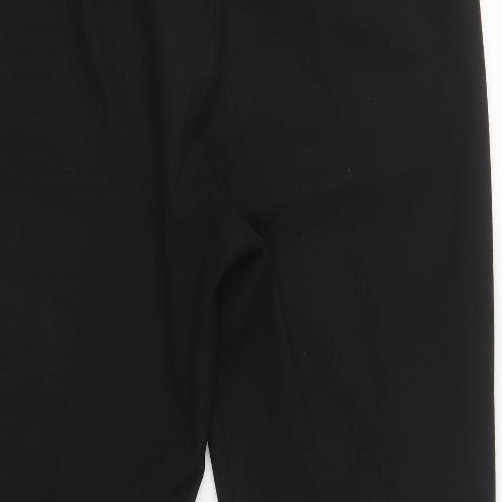 Preworn Womens Black  Polyester Dress Pants Trousers Size 14 L27 in Regular Zip