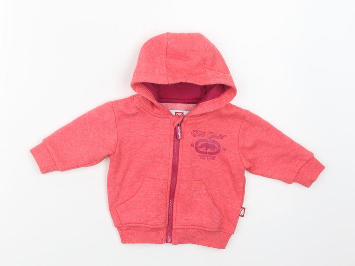 Ecko Unltd. Baby Pink  Polyester Full Zip Jumper Size 3-6 Months  Zip