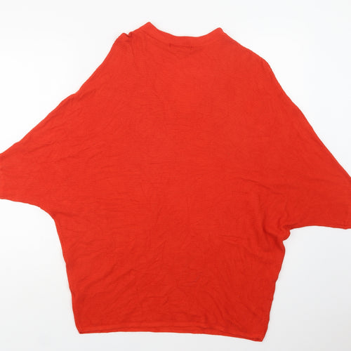 F&F Womens Red V-Neck  Viscose Pullover Jumper Size 12