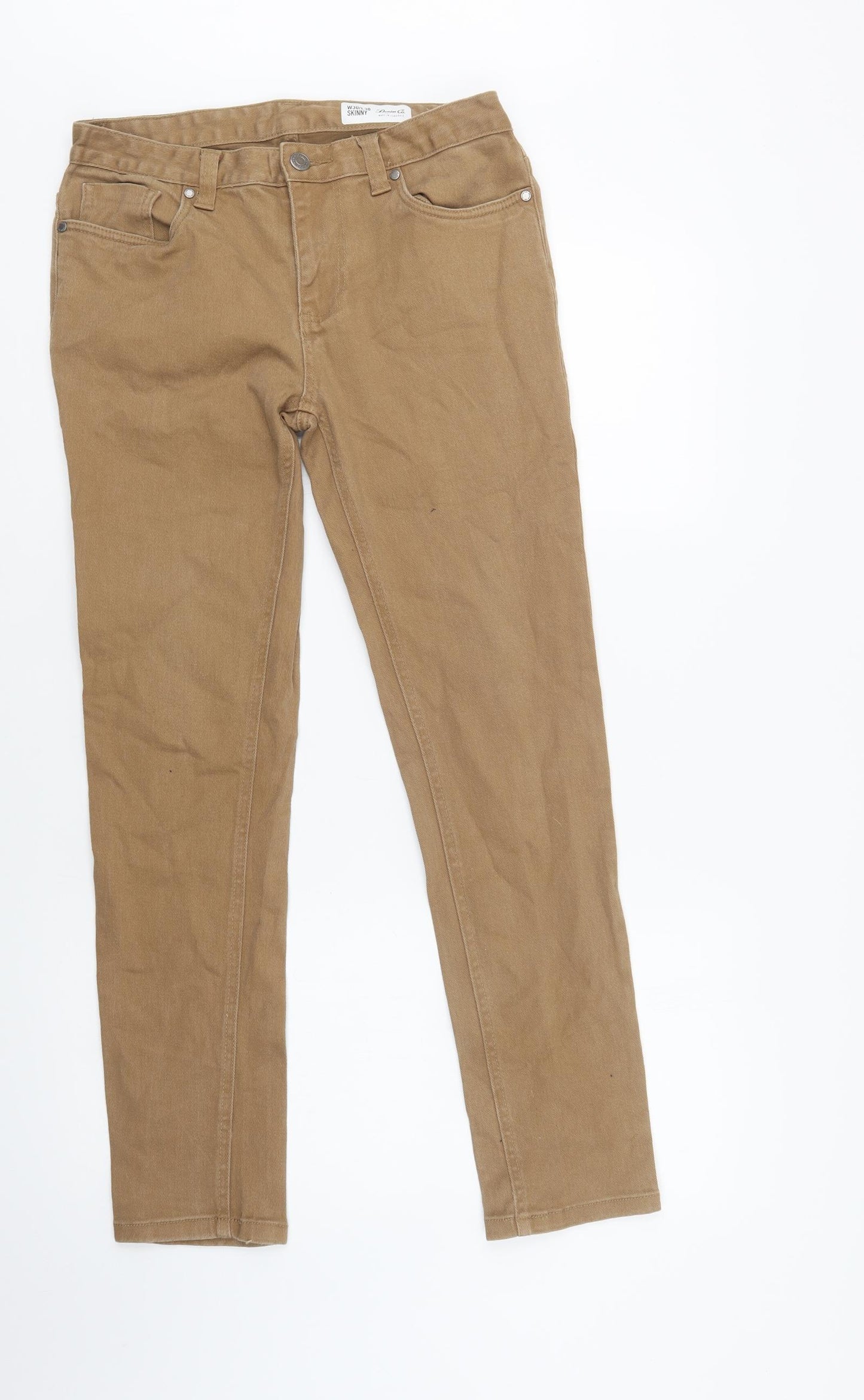 Primark Mens Brown  Cotton Skinny Jeans Size 30 L30 in Regular Button