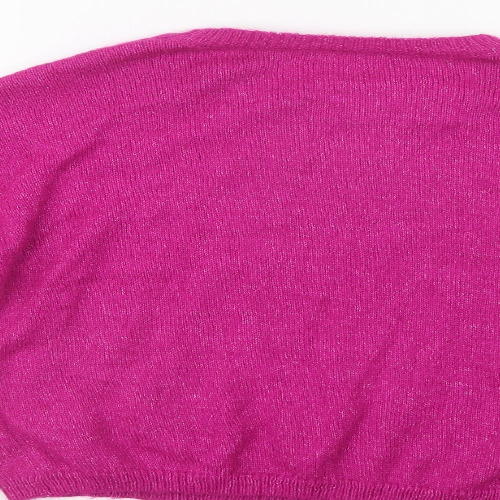 NEXT Girls Purple Crew Neck  Acrylic Pullover Jumper Size 9 Years