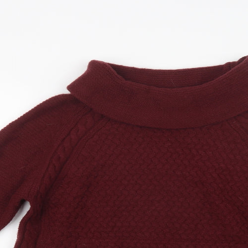 Mantaray Womens Purple Roll Neck  Acrylic Pullover Jumper Size 12