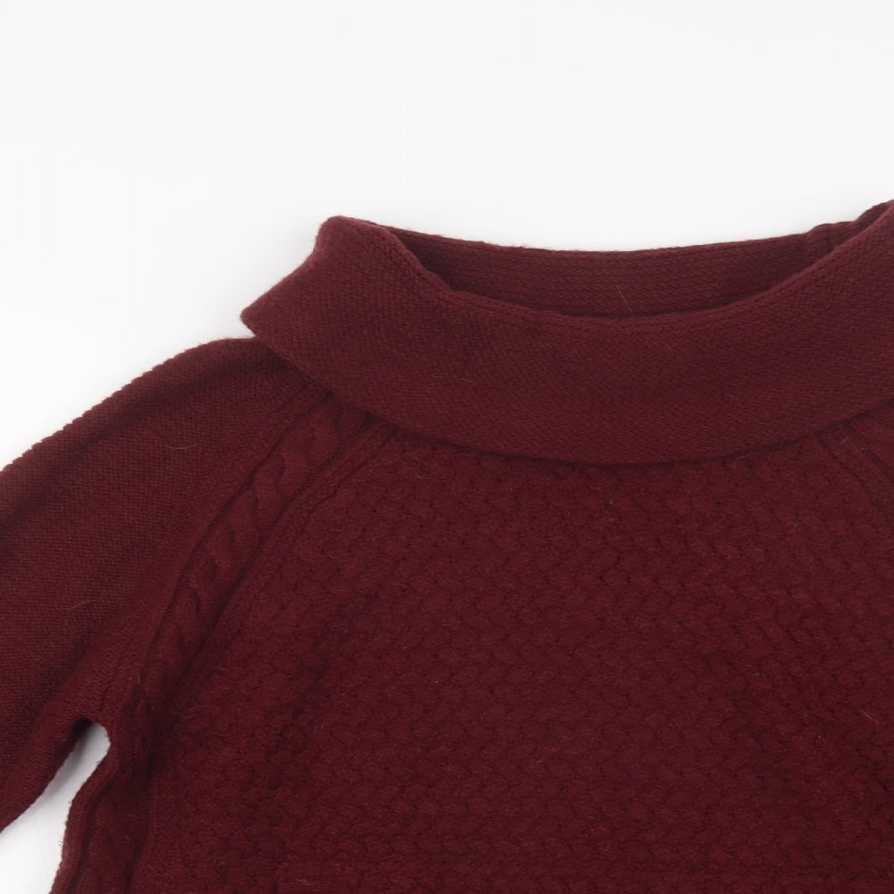 Mantaray Womens Purple Roll Neck  Acrylic Pullover Jumper Size 12