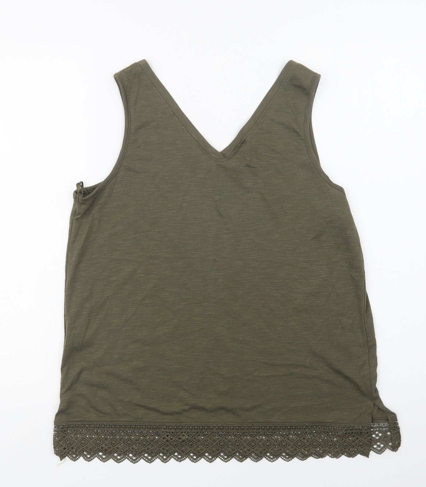 Papaya Womens Green  Polyester Basic Tank Size 12 V-Neck