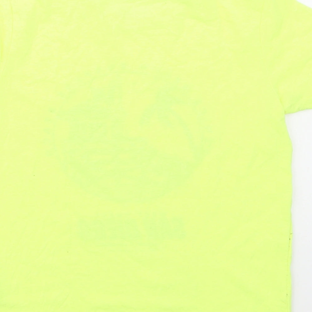 Primark Girls Green  Polyester Basic T-Shirt Size 7-8 Years Crew Neck