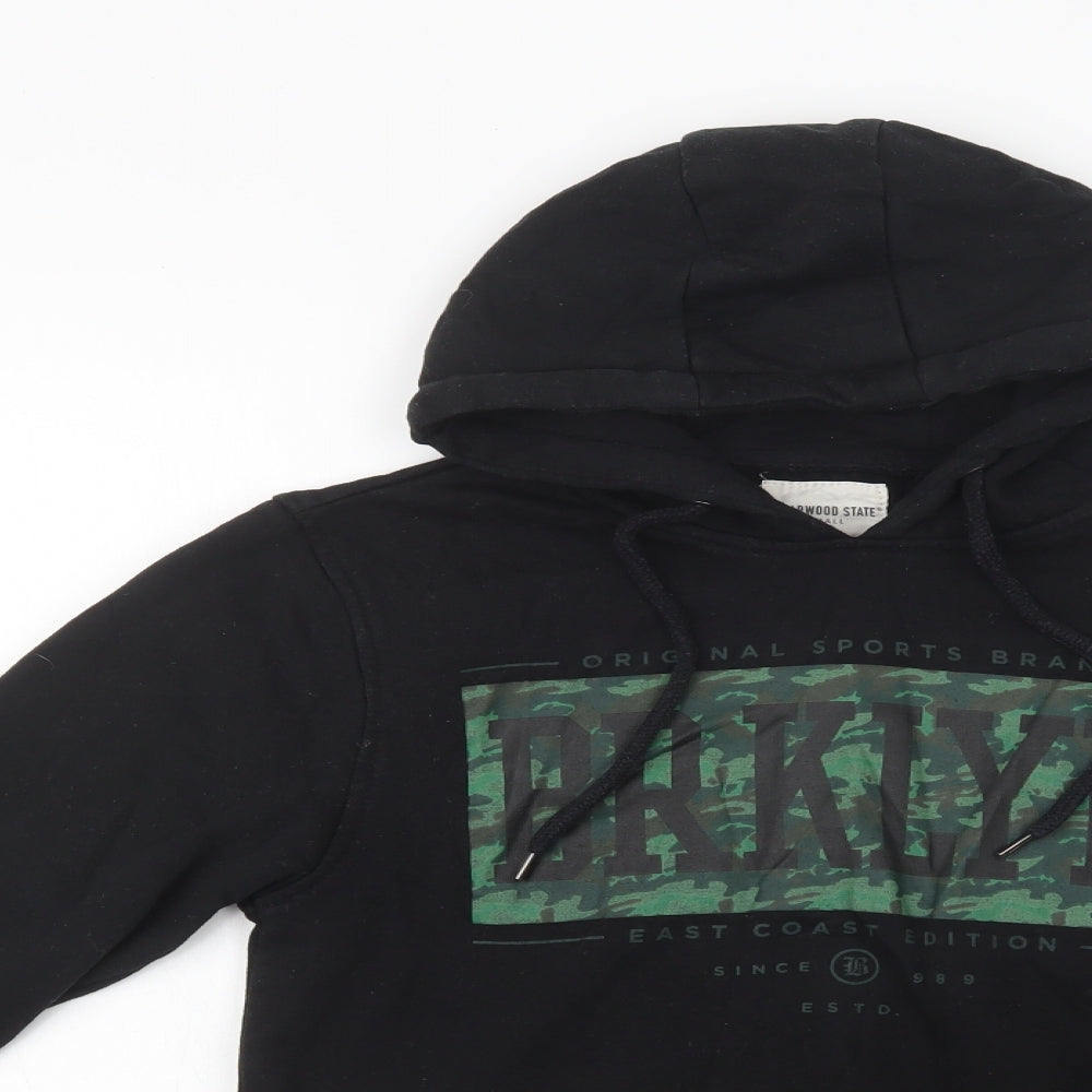 Primark Mens Black  Cotton Pullover Hoodie Size S   - Brooklyn