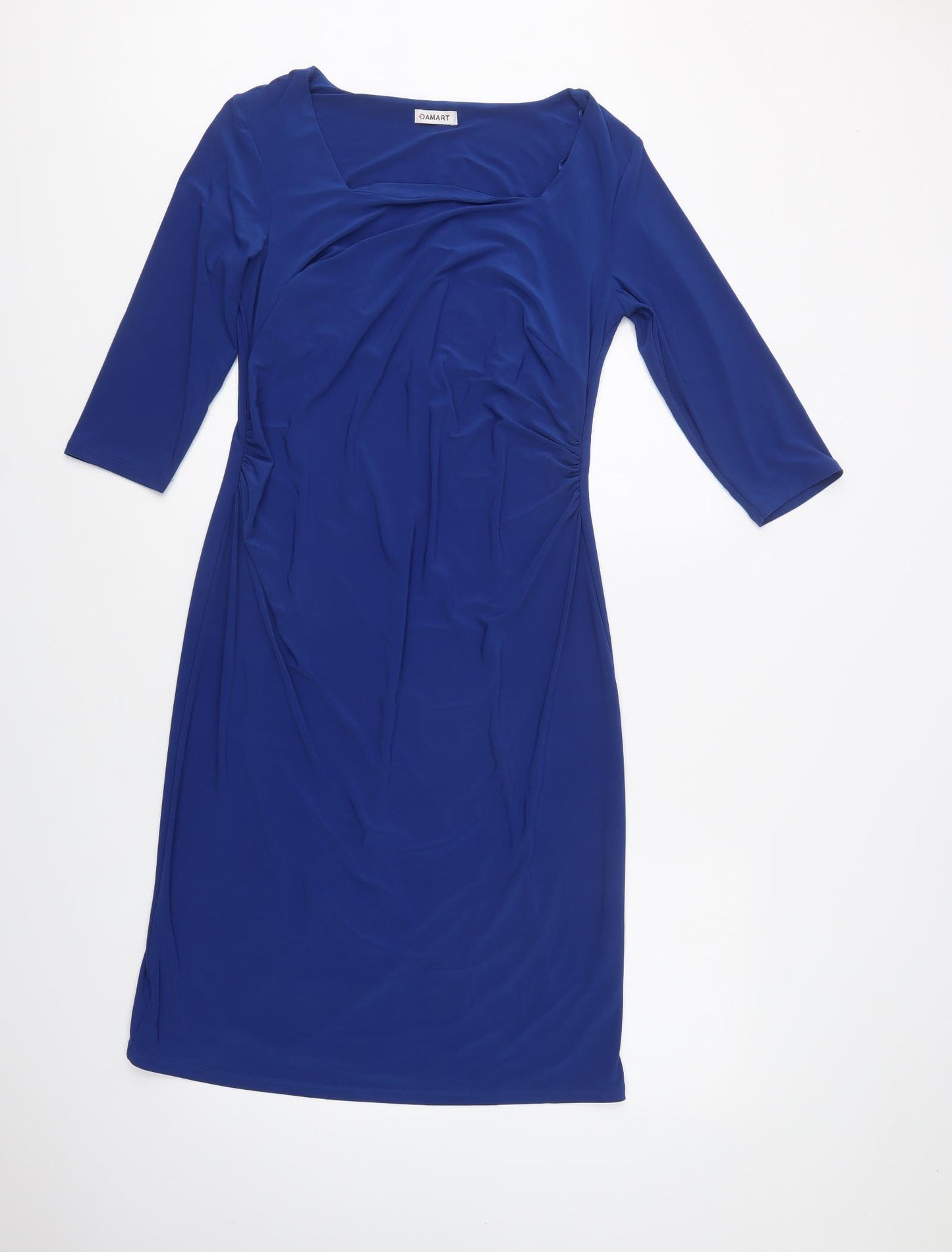 Damart Womens Blue  Polyester Bodycon  Size 14  Square Neck