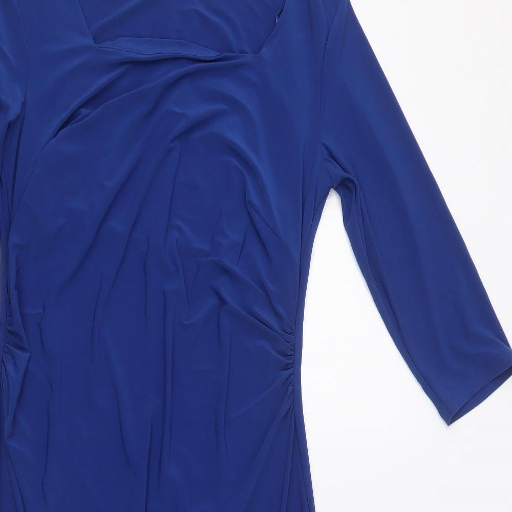 Damart Womens Blue  Polyester Bodycon  Size 14  Square Neck