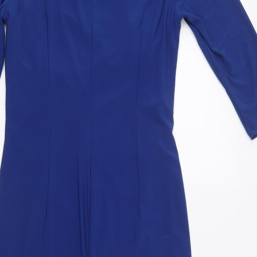 Damart Womens Blue  Polyester Bodycon  Size 14  Square Neck