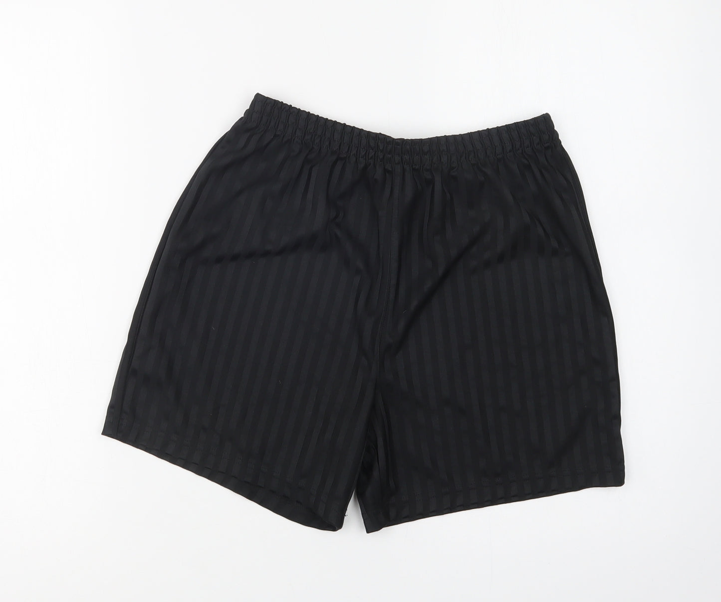 George Boys Black Striped Polyester Sweat Shorts Size 13-14 Years  Regular Drawstring - School Wear