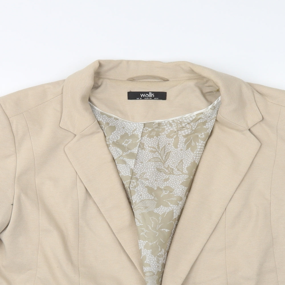Wallis Womens Beige   Jacket Blazer Size 10