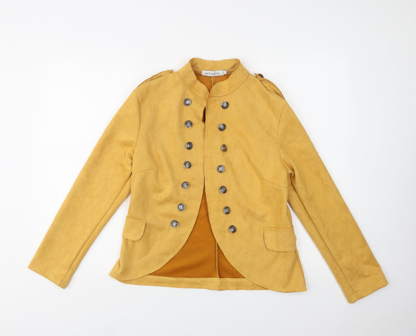 Miss Look Womens Yellow   Military Jacket Jacket Size S