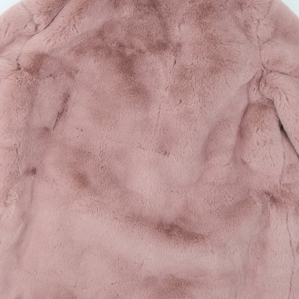 k.zell Womens Pink   Overcoat Coat Size S  Snap - Faux Fur