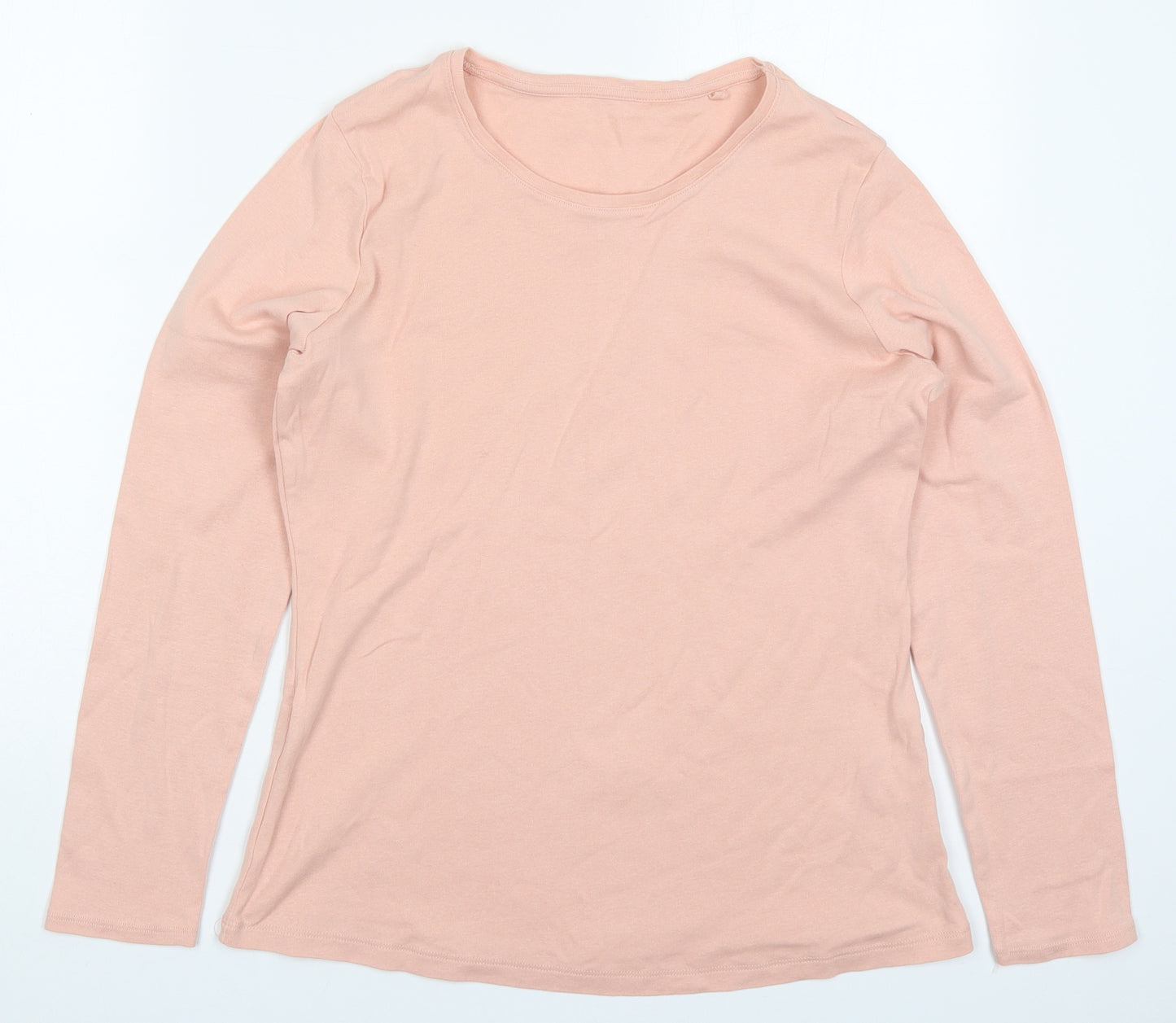 Preworn Womens Pink  Cotton Basic T-Shirt Size 16 Crew Neck